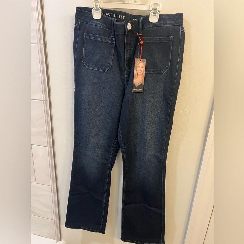 Laurie Felt Patch Pocket baby bell silky jeans size Large NWT